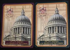 RW125 Swap Playing Cards 2 WORSHIPFUL 2007 St Paul’s Cathedral 300th Anniversary
