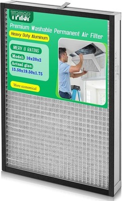 16×25×2 Air Filter Washable Electrostatic Type (Durable) MERV-8 Reusable