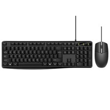 Wired Keyboard and Mouse Combo, Full-Sized Ergonomic Computer Keyboard and Op...