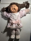Cabbagepatch Kids Classic Doll with Brown Hair Brown Eyes Pink Dress 1986