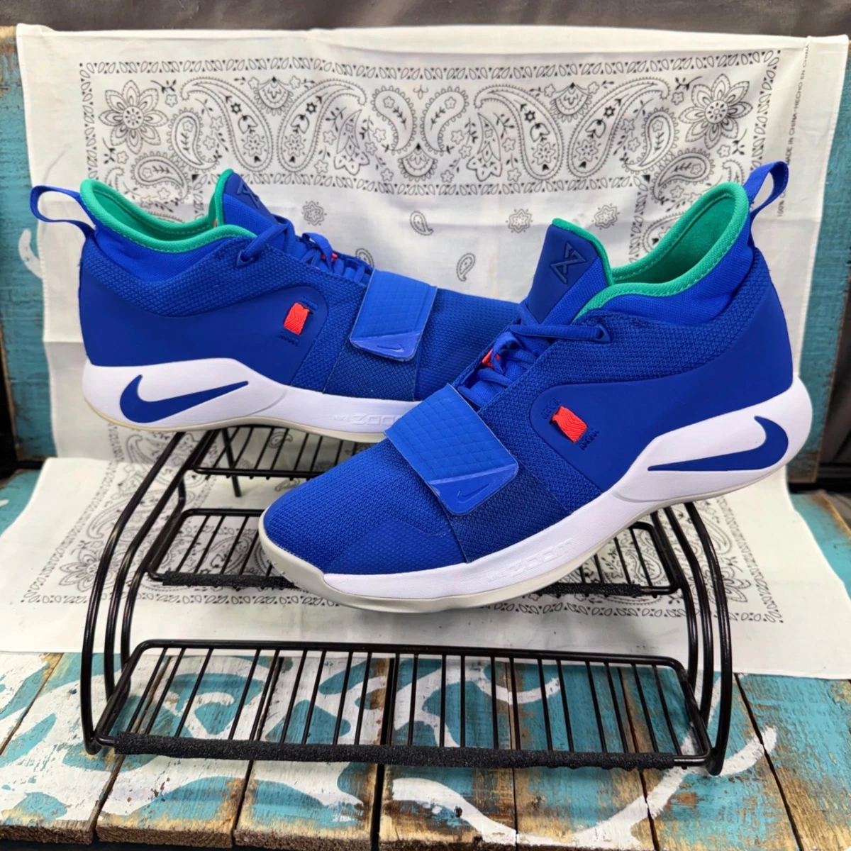 Mens Nike Zoom PG 2.5 Fortnite Blue Green Basketball Shoes BQ8452-401 Size 9 Nike PG 2.5  main image 2