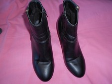 Primark black faux leather ankle boots size 8