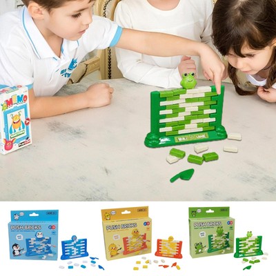 Push Bricks Board Game Portable Mini Stacking Push Bricks Block Games for Kids