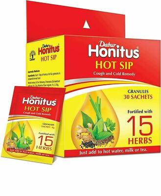 Dabur Honitus Hot Sip Ayurvedic Kadha (30 Sachets) (120g) | For Cough & Cold 