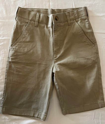 French Toast Boys Uniform Shorts, Tan/Khaki, Size 12, Adjustable Waist Buttons