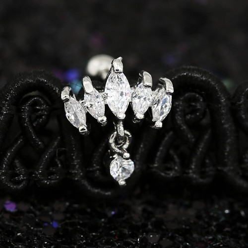 Gem Crystal Ear Cartilage Helix Ring Bar Stud Ear Cuff Climber Piercing Earring - Picture 113 of 268