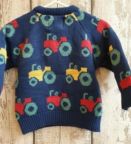 Baby Boy 100% Organic Cotton Farm Life Tractor Jumper - Kite Clothing - Picture 3 of 3