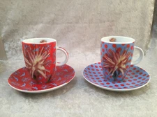 PPD "Red Dots" Espresso Cup Set in Gift Box Porcelain Germany NEW