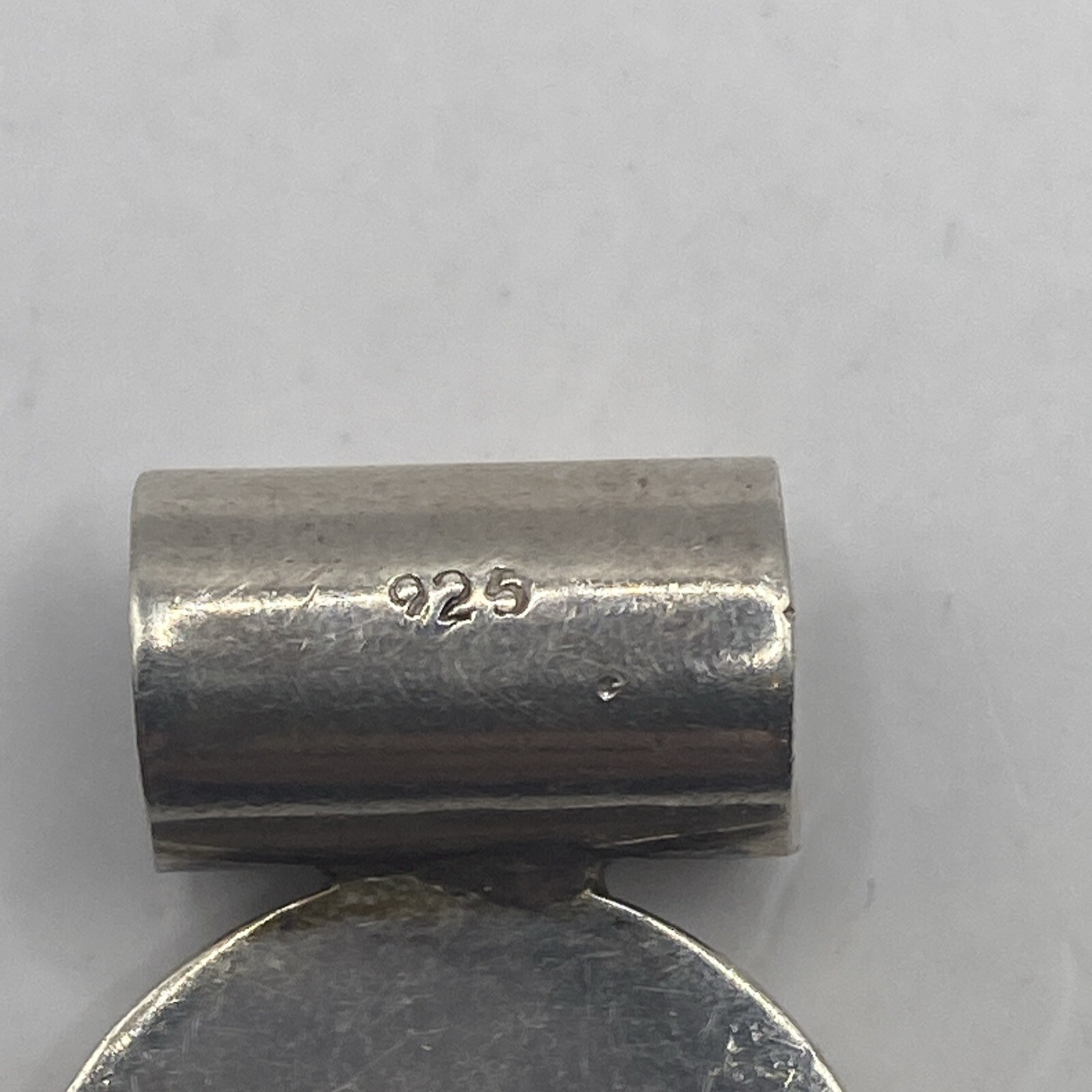 925 Solid Sterling Silver Round Slider Pendant - image 2