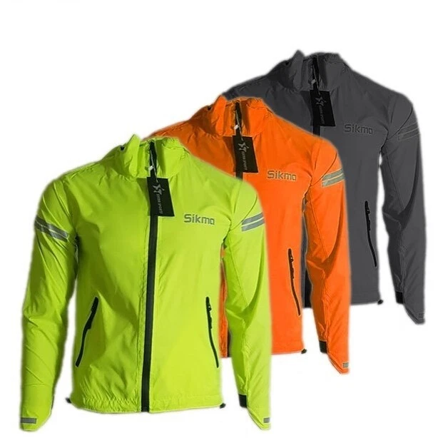 Mens Cycling jacket Hooded rain jackets water resistant wind breaker bike coat