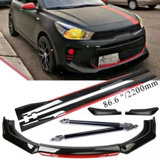 For Kia Rio 2001-2022 Front Bumper Lip Spoiler Splitter Side Skirt Body