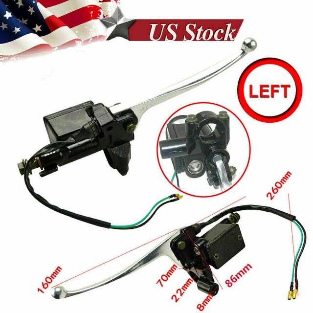 LEFT SIDE REAR BRAKE MASTER CYLINDER FOR SCOOTERS W/8MM MIRROR MOUNT