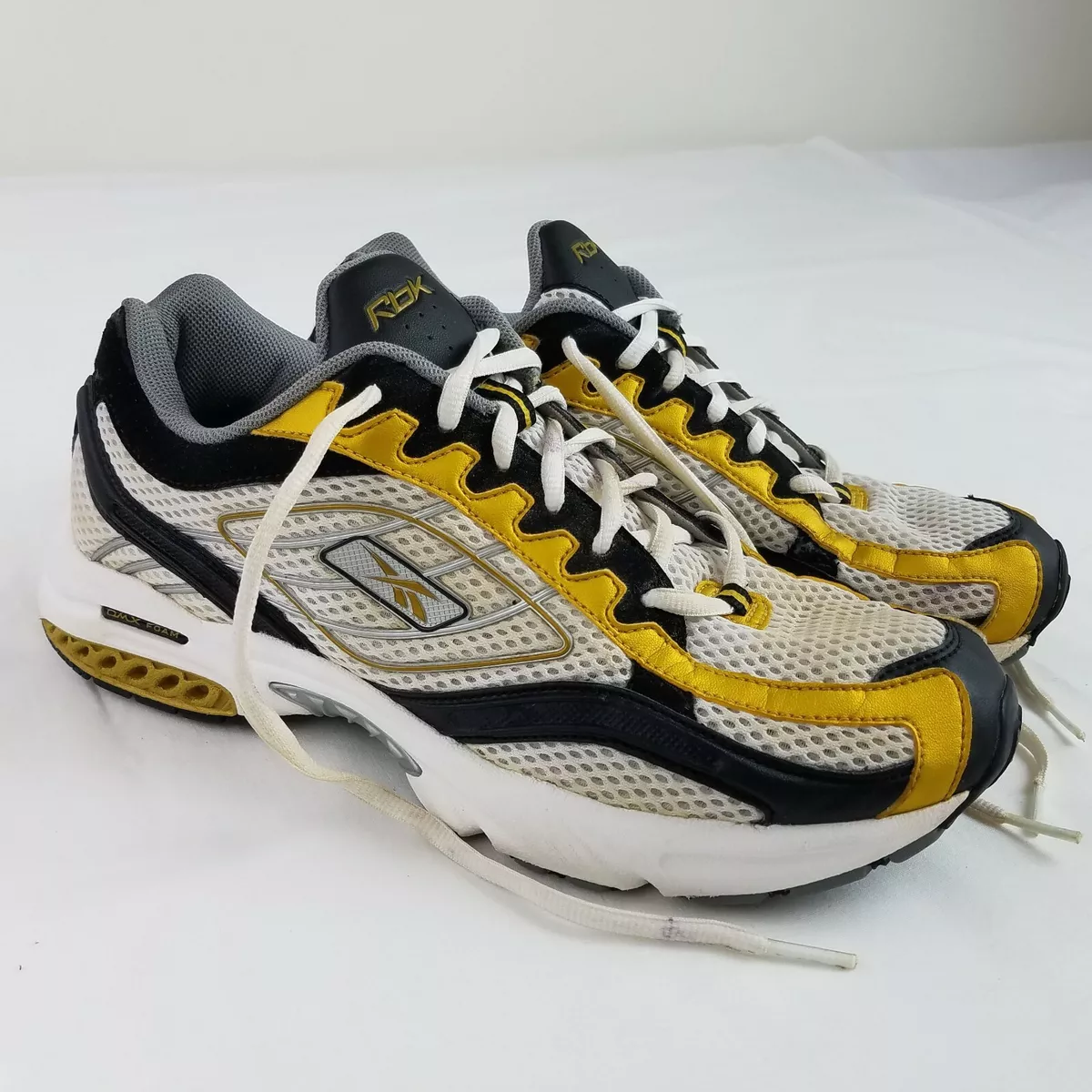 experimenteel Plateau Sturen Men&#039;s Reebok Rbk DMX Foam White Black Gold Silver Running Athletic  Shoes Size 9 | eBay