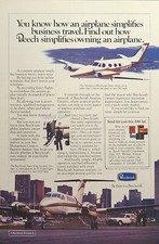 Beechcraft Duke Super King Air Raytheon Twin Engine Plane Vintage Print Ad 1981