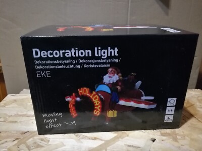 Santa on plane LED EKE decoration light - Moving light effect - 3 changing texts