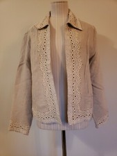 chicos linen blazer cardigan size 1