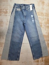 GAP Jeans Kids Size 10 Wide Leg High Rise Color Block NWT