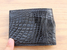 Real Crocodile Leather Skin Men's Money Clip WALLET Black  X21