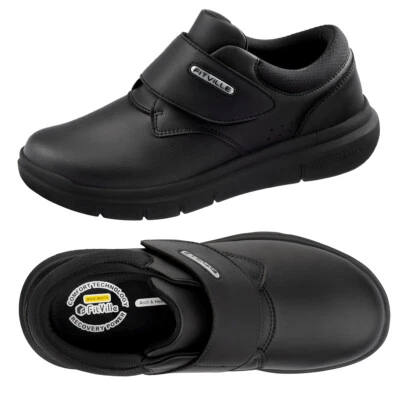 FitVille Diabetiker Schuhe Herren Leder Weit Gesundheit Sneaker Klettverschluss