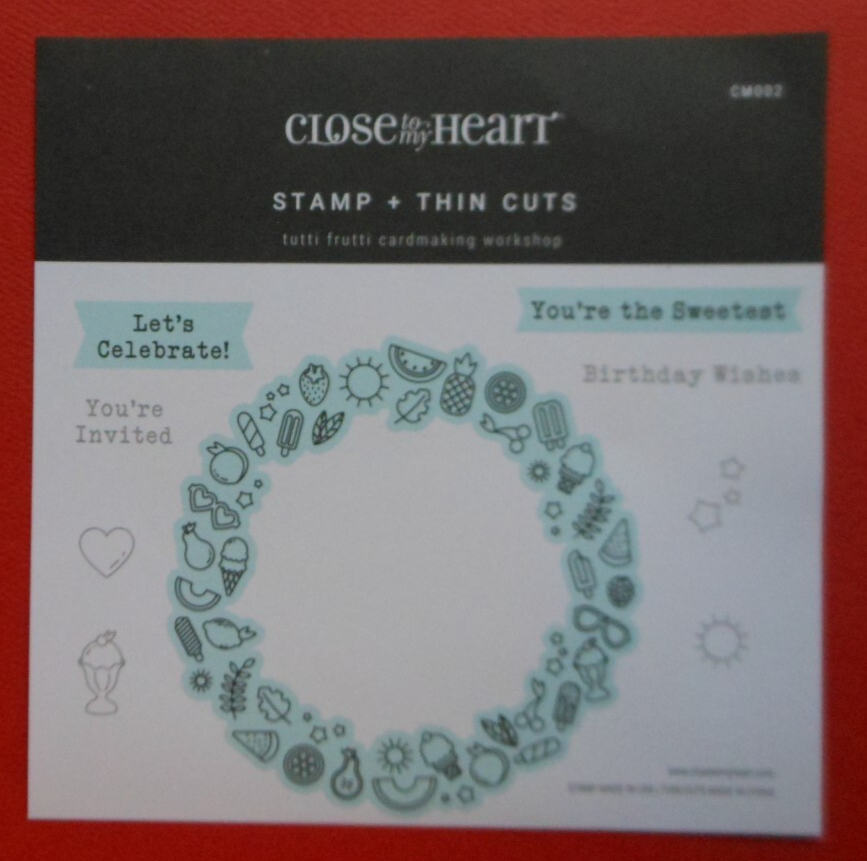 Tutti Frutti CM002 CTMH Summer Wreath Birthday Stamp & Thin Cuts Set New