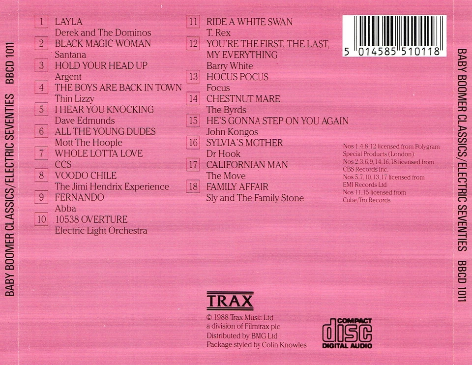  (CD) Baby Boomer - Classics/Electric Seventies - Thin Lizzy, The Move, T. Rex  - Bild 2 von 2