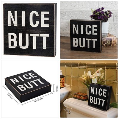 Yankario Funny Bathroom Signs Decor Farmhouse Wooden Box Sign Wall Decor Art 6 744110040142 Ebay