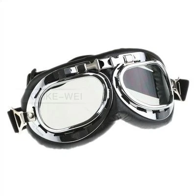 Retro Fliegerbrille Motorradbrille Aviator Brille Steampunk Cosplay mit Gläsern