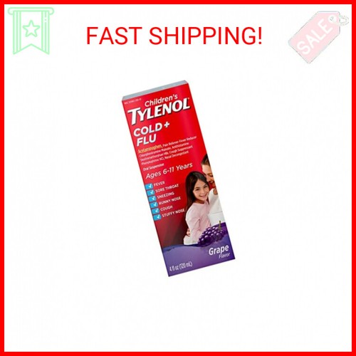 Children's TYLENOL Cold + Flu Oral Suspension, Grape, 4 Fl. Oz eBay