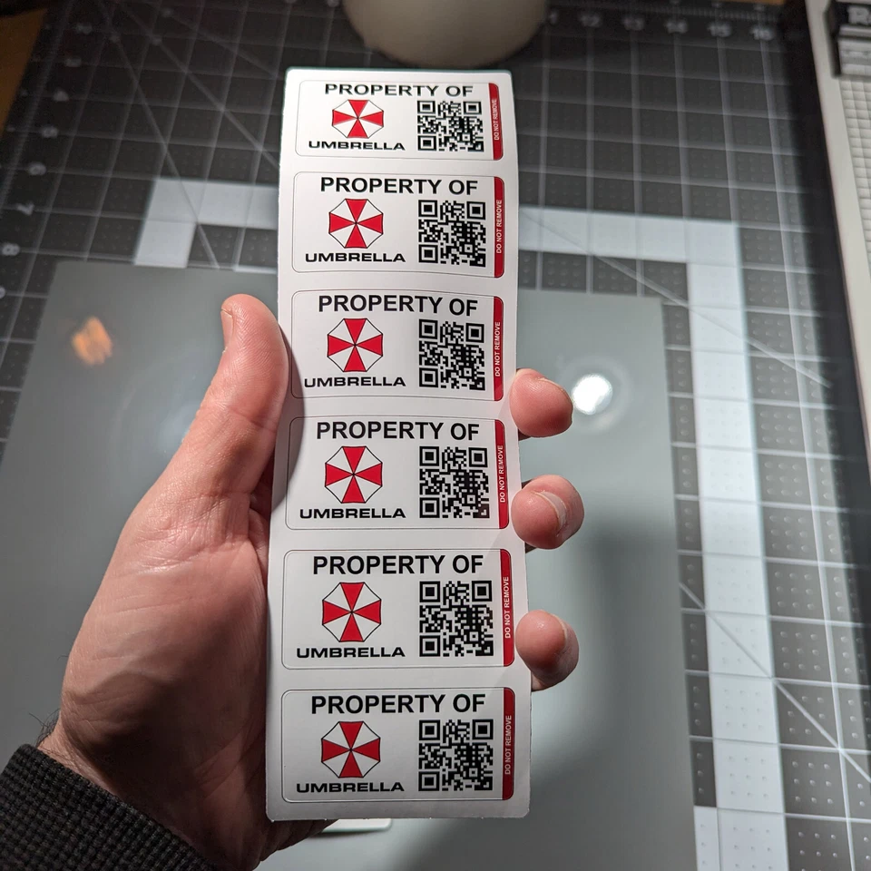 Umbrella Corporation Asset Tags (Vinyl Decal Sticker, Car laptop window tumbler  - Image 2 of 4