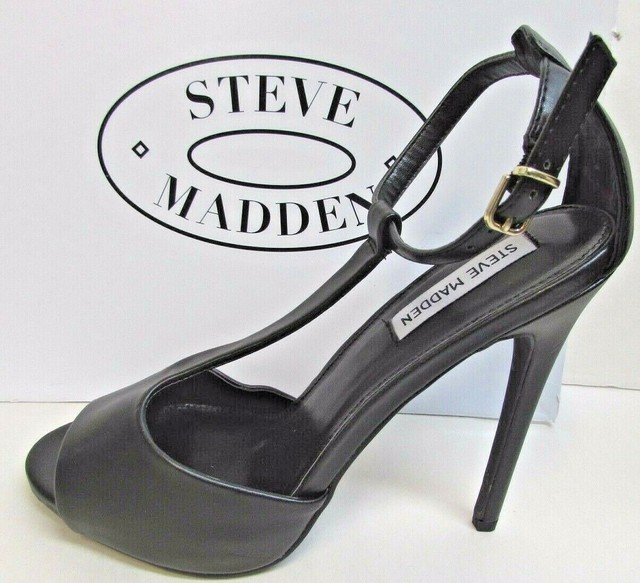 steve madden black open toe heels