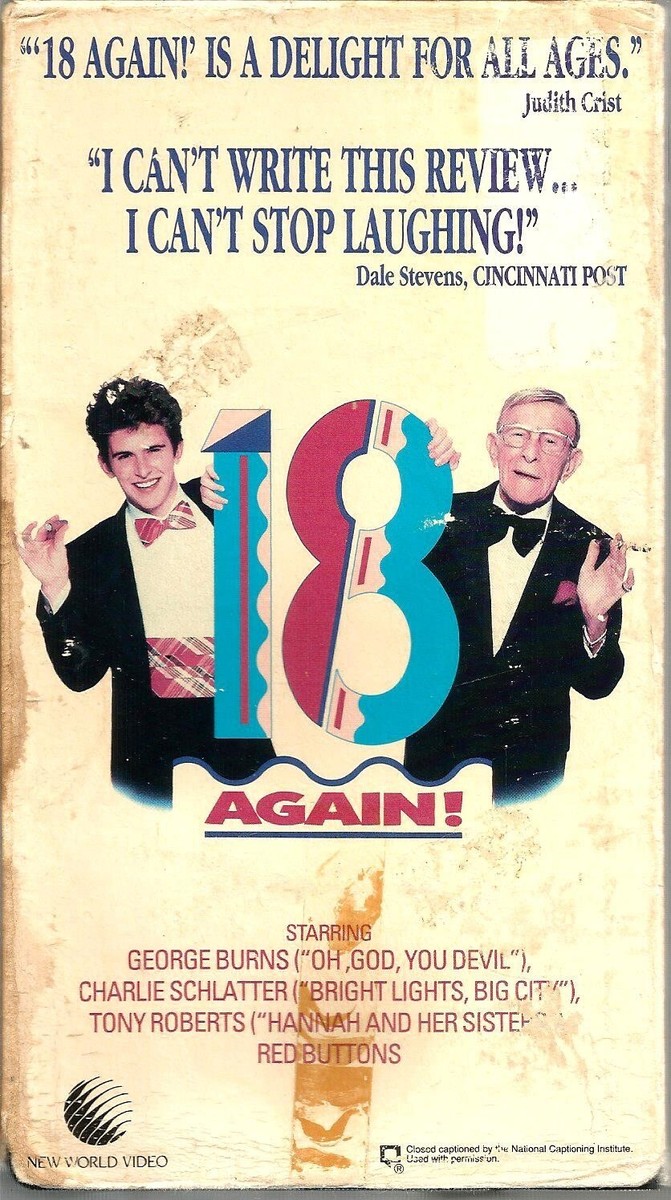 18 Again! VHS 1988 George Burns Charlie Schlatter Tony Roberts Comedy  Romance PG