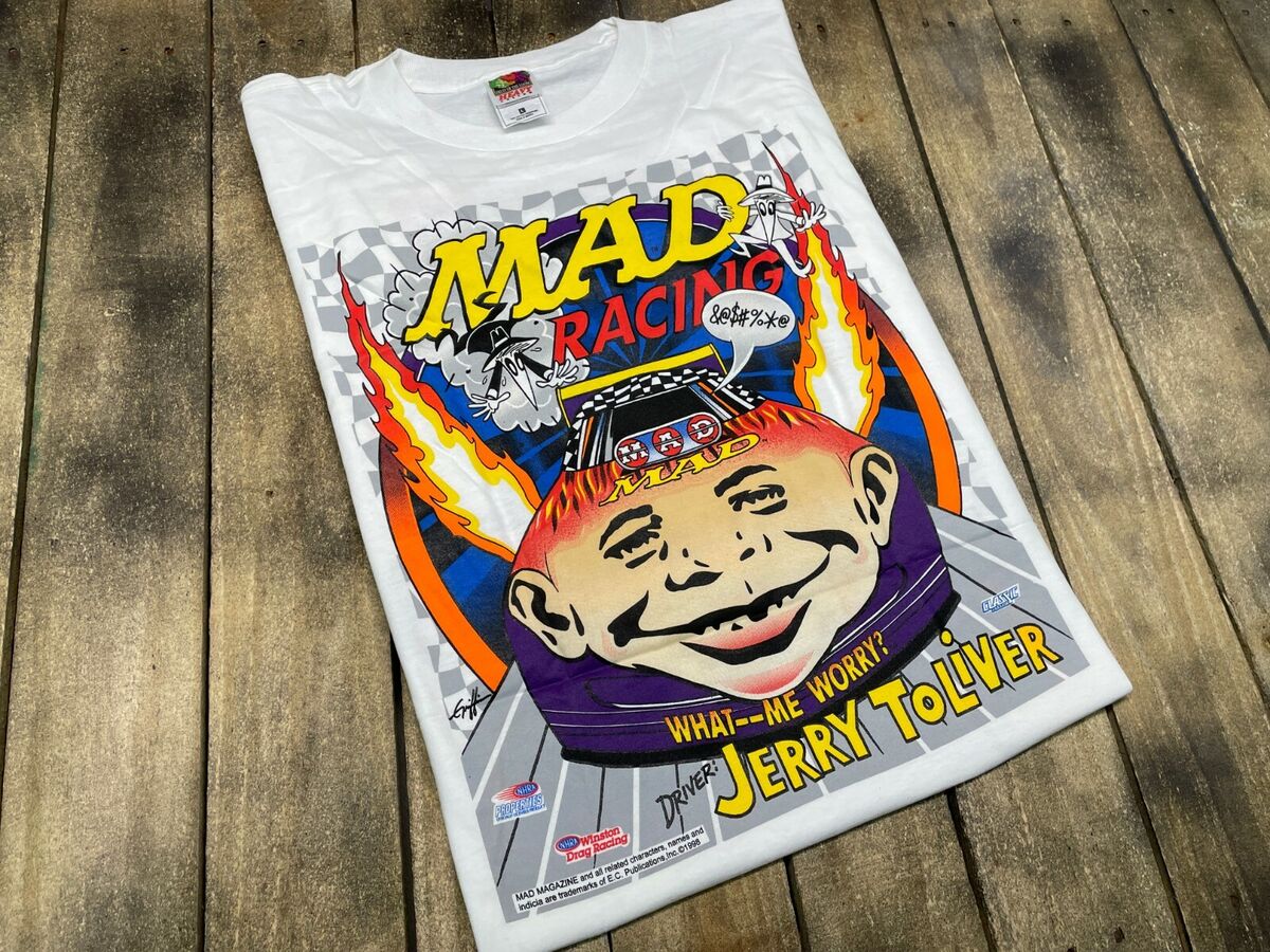 L nos vtg 90s 1998 MAD MAGAZINE nhra racing t shirt alfred e L nos vtg 90s 1998 MAD MAGAZINE nhra racing t shirt alfred e