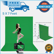 Green Screen Backdrops, Portable Solid Color Photography Backdrops Cloth, 5 x 7