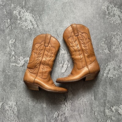 Sancho Boots 35/36 Vintage Leather Brown Cowboy Wester USA Cowgirl
