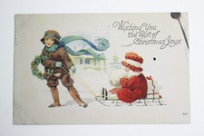 Christmas Santa Claus PostCard Circa 1910s Made in USA Merry Christmas Card #129