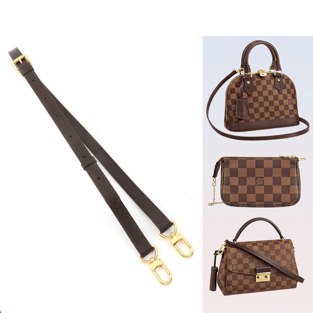 New LV Crossbody adjustable Damier Ebene Epi Brown Leather