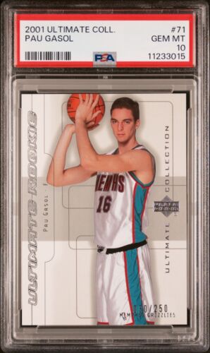 2001 Upper Deck Ultimate Collection Pau Gasol #71 | Rookie RC | #/250 | PSA 10 - Picture 1 of 2