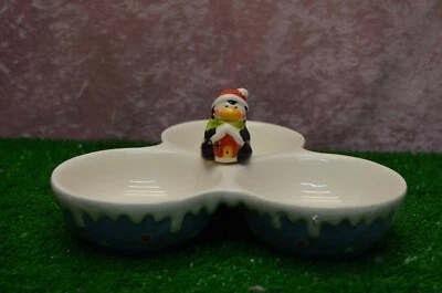 ANCIEN RAVIER PLATEAU APPERITIF PLAT OLIVE DECORATION PERE NOEL SAPIN GUIRLANDE - Photo 1/3