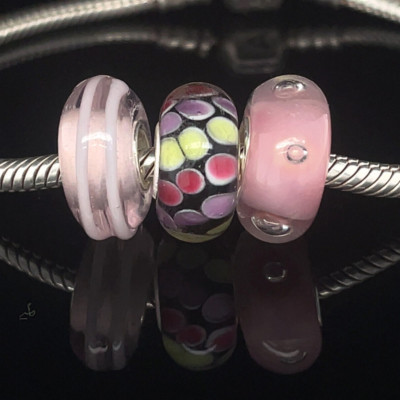 Murano Glas Bettelarmband Perlen Set - 925 Sterling Silber Geburtstag Geschenk