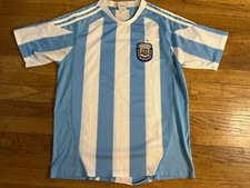 ARGENTINA SOCCER FOOTBALL VTG RARE JERSEY SHIRT REPLICA AFA SPORTS WHITE BLUE AR