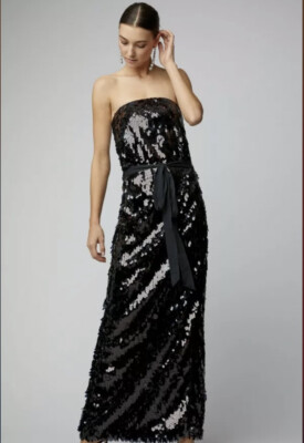 Tibi Red Carpet Black Silk W/ All over Sequins Gown Formal/ Cocktail Sz XS  $880 | eBay