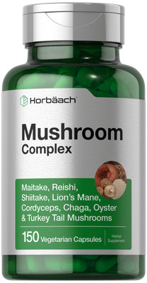 Mushroom Complex Supplement | 150 Capsules | 8 Mushroom Blend | by Carlyle 
