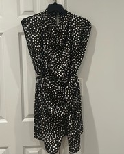 NWT Zara Black And Cream Polka Dot Dress Women  s Small