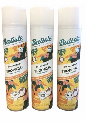 3pk Batiste Dry Shampoo Tropical Exotic Coconut Scented 3.81 Cans