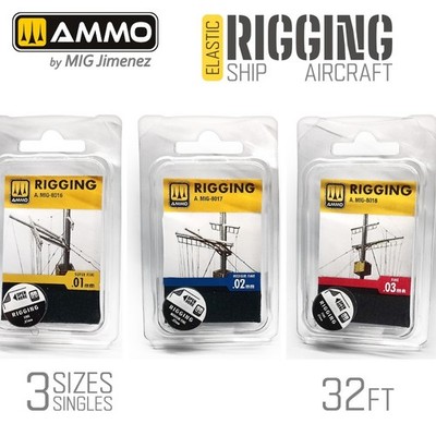 AMMO by Mig: Rigging - Ship & Aircraft Elastic Rigging - 32ft / 10m
