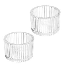 2Pcs Tea Light Candle Holder Glass Candle Holders White for Home Party