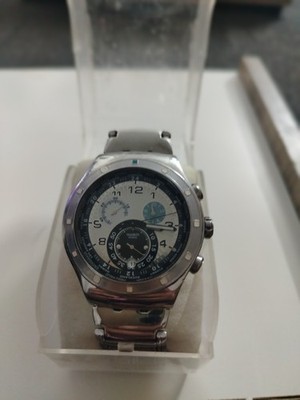 Authentic Swatch Irony Chronograph Watch Swiss Made Original Box Battery Works