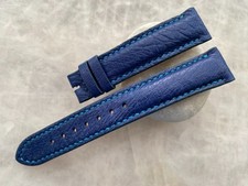 18mm/16mm Navy Blue Ostrich Leather Padded Watch Strap Band