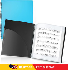CRANBURY Sheet Music Folder 8.5x11 ,Dual Use Music Holder Blue, Pages Inside 24
