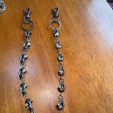 Men Women Silver Metal Long Wallet Chains KeyChain Thick Biker Jeans Skulls New